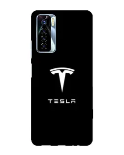 Чехол для TECNO Camon 17 Pro с картинкой «Tesla White Logo»
