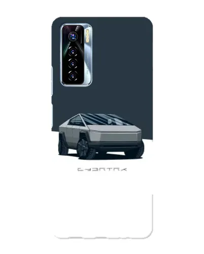 Чехол для TECNO Camon 17 Pro с картинкой «Серебристый Cybertruck Tesla»