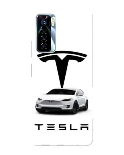 Чехол для TECNO Camon 17 Pro с картинкой «Tesla White Style»