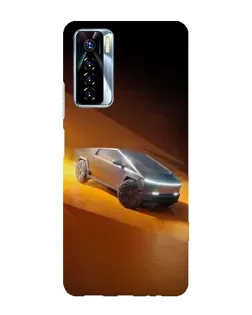 Чехол для TECNO Camon 17 Pro с картинкой «Cybertruck в пустыне»