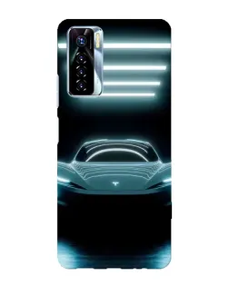 Чехол для TECNO Camon 17 Pro с картинкой «Tesla в неоне»
