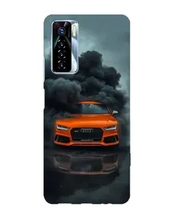 Чехол для TECNO Camon 17 Pro с картинкой «Audi в облаках дыма»