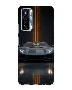 Чехол для TECNO Camon 17 Pro с картинкой «Lamborghini золотые линии»