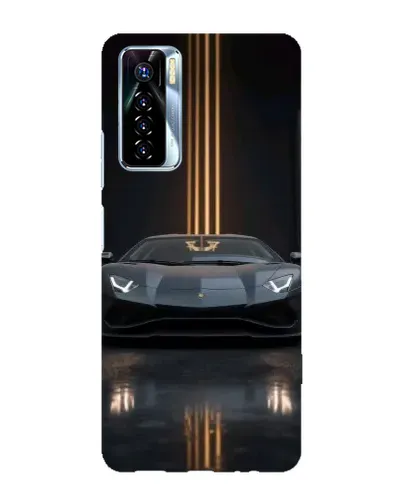 Чехол для TECNO Camon 17 Pro с картинкой «Lamborghini золотые линии»