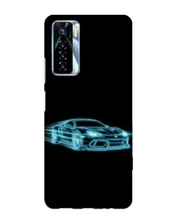 Чехол для TECNO Camon 17 Pro с картинкой «Неоновый контур Lamborghini»