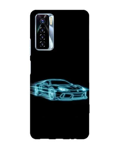Чехол для TECNO Camon 17 Pro с картинкой «Неоновый контур Lamborghini»