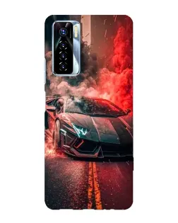 Чехол для TECNO Camon 17 Pro с картинкой «Lamborghini красный дым»