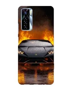 Чехол для TECNO Camon 17 Pro с картинкой «Lamborghini в огне»