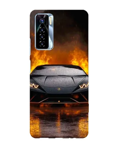 Чехол для TECNO Camon 17 Pro с картинкой «Lamborghini в огне»