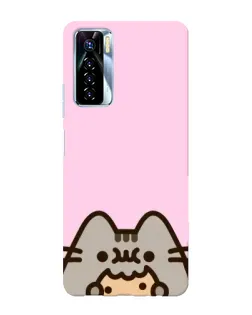 Чехол для TECNO Camon 17 Pro с картинкой «Pusheen и печенье»