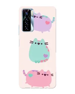 Чехол для TECNO Camon 17 Pro с картинкой «Pusheen трио»