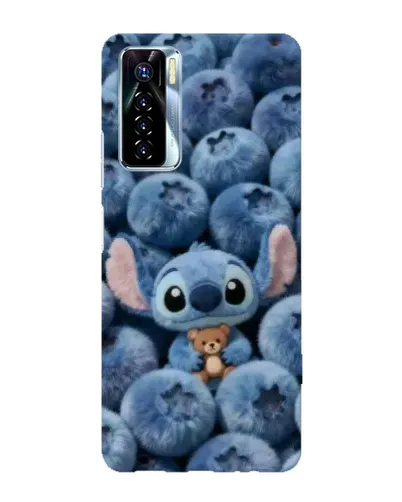 Чехол для TECNO Camon 17 Pro с картинкой «Стич и голубика» Чехол для TECNO Camon 17 Pro с картинкой «Стич и голубика»