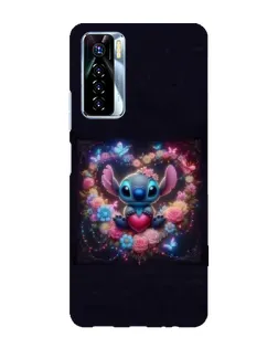 Чехол для TECNO Camon 17 Pro с картинкой «Stitch в цветах» Чехол для TECNO Camon 17 Pro с картинкой «Stitch в цветах»