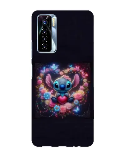 Чехол для TECNO Camon 17 Pro с картинкой «Stitch в цветах» Чехол для TECNO Camon 17 Pro с картинкой «Stitch в цветах»