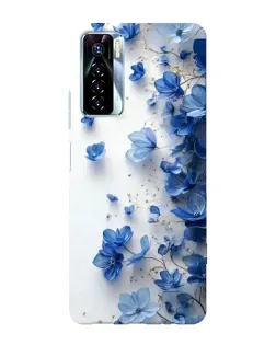 Чохол для TECNO Camon 17 Pro з картинкою «Блакитний квітковий каскад»