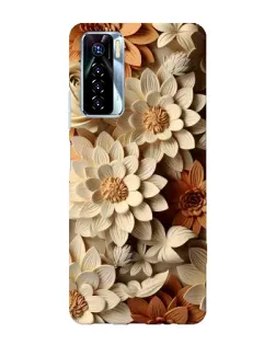 Чохол для TECNO Camon 17 Pro з картинкою «Бежевий флористичний декор»