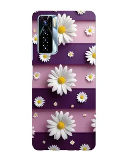 Чохол для TECNO Camon 17 Pro з картинкою «Ромашки на фіолетовому»