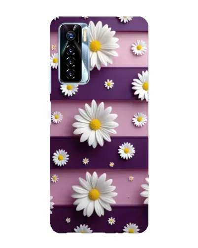 Чохол для TECNO Camon 17 Pro з картинкою «Ромашки на фіолетовому»