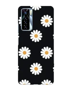 Чохол для TECNO Camon 17 Pro з картинкою «Ромашки на чорному»