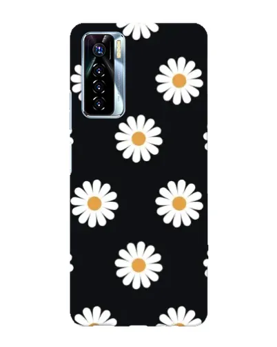 Чохол для TECNO Camon 17 Pro з картинкою «Ромашки на чорному»