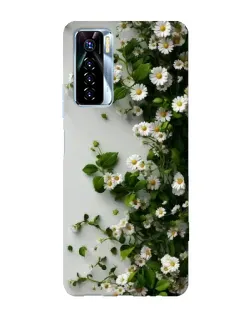 Чохол для TECNO Camon 17 Pro з картинкою «Гілка дрібних білих квітів»