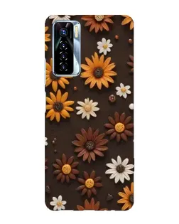 Чохол для TECNO Camon 17 Pro з картинкою «Візерунок з маленьких соняшників»