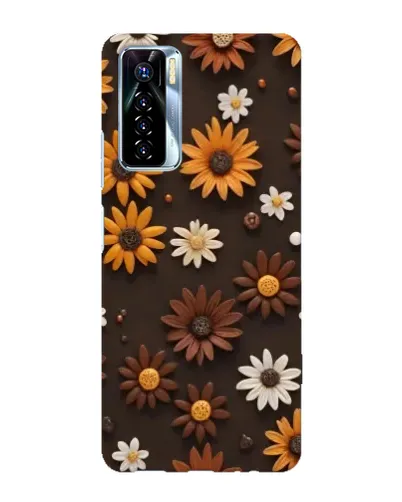 Чохол для TECNO Camon 17 Pro з картинкою «Візерунок з маленьких соняшників»
