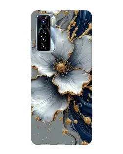 Чохол для TECNO Camon 17 Pro з картинкою «Біла квітка та золотий флюїд»