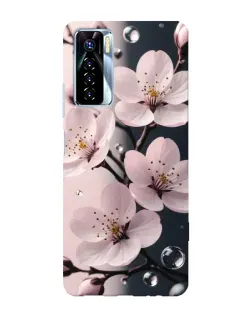 Чохол для TECNO Camon 17 Pro з картинкою «Ніжня сакура та краплі»