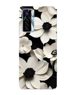 Чохол для TECNO Camon 17 Pro з картинкою «Об'ємні білі квіти»
