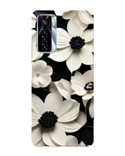 Чохол для TECNO Camon 17 Pro з картинкою «Об'ємні білі квіти»