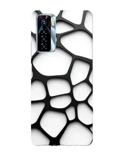 Чохол для TECNO Camon 17 Pro з картинкою «Біла об'ємна сітка»