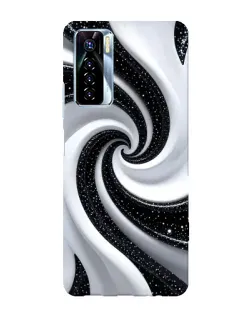 Чохол для TECNO Camon 17 Pro з картинкою «Чорно-біла спіраль»