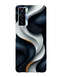 Чохол для TECNO Camon 17 Pro з картинкою «Об'ємні чорно-білі стрічки»