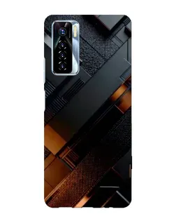 Чохол для TECNO Camon 17 Pro з картинкою «Чорні геометричні блоки»