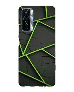 Чохол для TECNO Camon 17 Pro з картинкою «Зелені геометричні лінії»