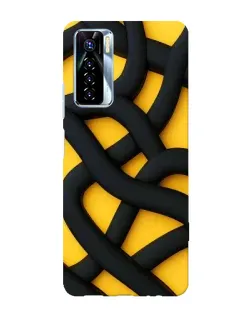 Чохол для TECNO Camon 17 Pro з картинкою «Чорне жовте переплетення»
