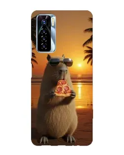 Чехол для TECNO Camon 17 Pro с картинкой «Капибара с пиццей» Чехол для TECNO Camon 17 Pro с картинкой «Капибара с пиццей»