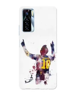 Чехол для TECNO Camon 17 Pro с картинкой «Акварельный Месси Барселона»