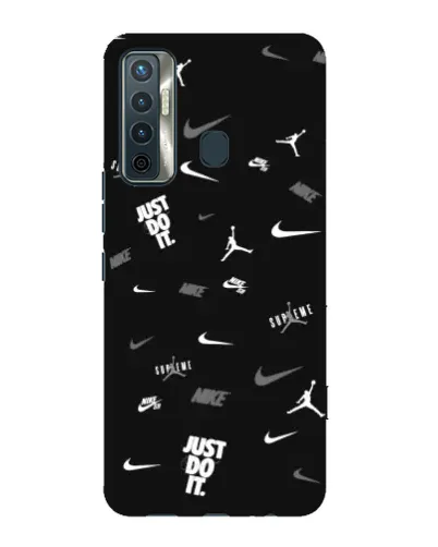 Чехол для TECNO Camon 17 с картинкой «Nike Black Pattern» Чехол для TECNO Camon 17 с картинкой «Nike Black Pattern»