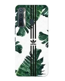 Чехол для TECNO Camon 17 с картинкой «Пальмовые листья адидас»