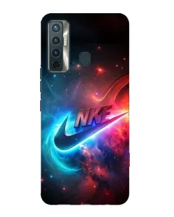 Чехол для TECNO Camon 17 с картинкой «Огненный логотип Nike»