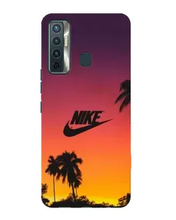Чехол для TECNO Camon 17 с картинкой «Nike на закате солнца»