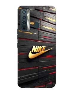 Чехол для TECNO Camon 17 с картинкой «Золотой Nike на металле»