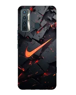 Чехол для TECNO Camon 17 с картинкой «Nike — эффект разломов»