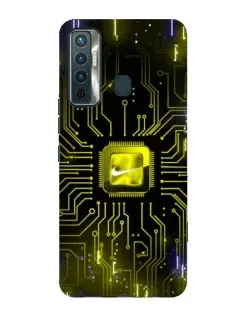 Чехол для TECNO Camon 17 с картинкой «Nike — золотая искра»