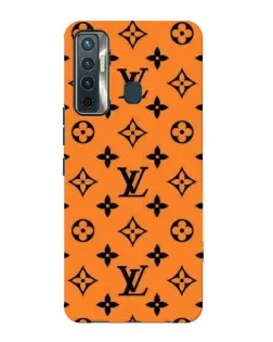 Чехол для TECNO Camon 17 с картинкой «Оранжевый стиль LV»