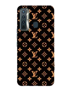 Чехол для TECNO Camon 17 с картинкой «Золотая монограмма LV»