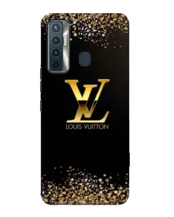 Чехол для TECNO Camon 17 с картинкой «LV — золотые искры»