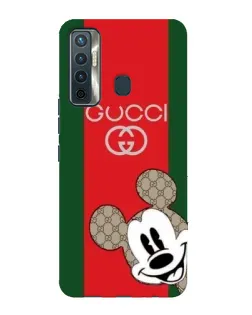 Чехол для TECNO Camon 17 с картинкой «Gucci — полосы и Микки»